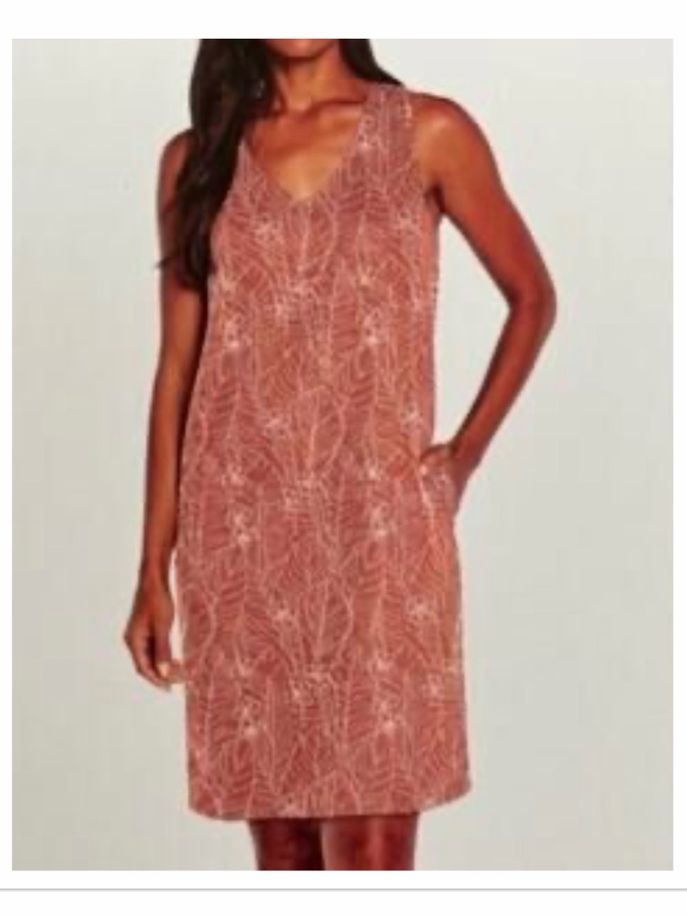 ORVIS Sleeveless Linen Blend Shift Dress